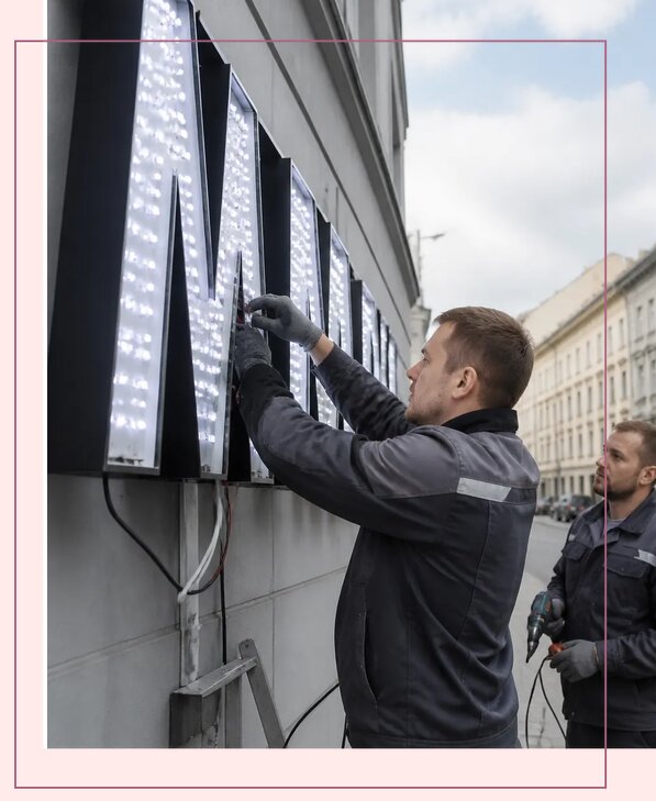 Изготовление и монтаж светодиодных LED вывесок в Сергиеве Посаде